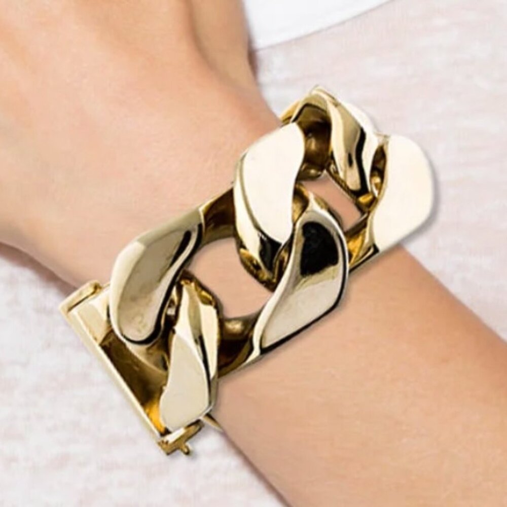 Allsaints All Saints Valtari Chunky Gold Link Buckle Bracelet